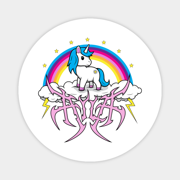 Ayla Death Metal Unicorn Magnet by UnluckyDevil